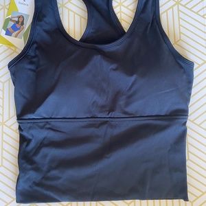 Halara U-Neck Racerback Cut-Out Plain Tank Top